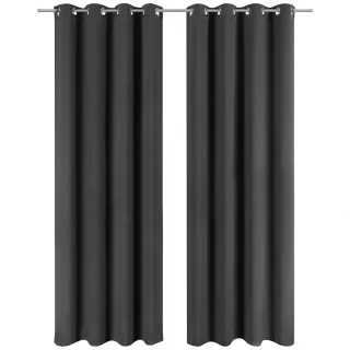 Blumtal Verdunklungsvorhänge, Anthrazit, Kunststoff, Rechteckig, 140x245 cm, Oeko-Tex® Standard 100, Wohntextilien, Gardinen & Vorhänge, Verdunkelungsvorhänge