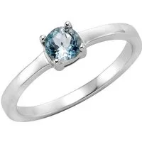 Zeeme Fingerring Silber 925 rhodiniert mit Blautopas (beh) 5mm