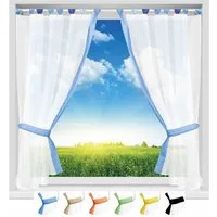Arsvita Vorhang, Schlaufen, transparent, Gardinenset Schlaufenschal, inkl. Raffhalter, 140 x 120 (B x L)