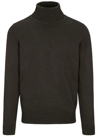 COMMANDER Finest Clothing - Rollkragen Pullover, 1/1 Arm chocolate mel. - Gr. - 3XL