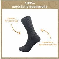 GAWILO Komfortsocken "Natur" aus 100% reiner, naturbelassener Baumwolle für Damen & Herren (6 Paar) Etwas gröber gestrickt für extra Tragekomfort & angenehmes Hautgefühl