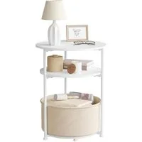 Woltu Couchtisch (1-St), dreistufiger Kleiner Beistelltisch, nachttisch rund, MDF
