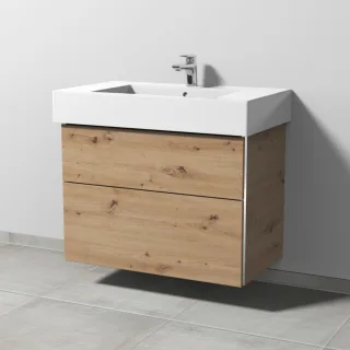 Sanipa 3way Waschtischunterbau zu Duravit Vero Waschtisch mit 2 Auszügen, Eiche Natural-Touch BR71885