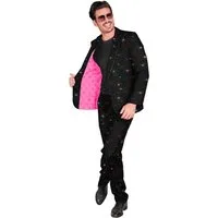 Widmann S.r.l. Kostüm Designer Anzug 'Mr. Sparkling Black' 2-tlg., Schw