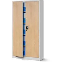 Jan Nowak Aktenschrank Metall Büroschrank abschließbar 90 cm JAN 4 Böden Stahl (Pulverbeschichtet 0,6 mm Wandmontage möglich PZH-zertifiziert) Ordnerschrank 50 Ordner Schloss 2 Schlüssel robust 13 Farben