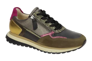 Gabor 76.378.63 TURIN Damen Halbschuhe Sneaker Mehrfarbig schw/efeu/golden k.