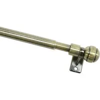 GARDINIA Scheibenstange Caféhausstange Metall, Ø 10 mm, 1-läufig, ausziehbar, mit Bohren, verschraubt, Metall, Serie Caféhausstange Meran Ø 8/10 mm