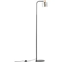 Brilliant Stehlampe Weald, ohne Leuchtmittel, Höhe 160 cm, E27, Metall/Glas/Holz, schwarz/rauch/holz