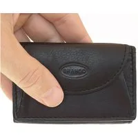 BRANCO Mini Geldbörse Kleine Geldbörse / Mini-Portemonnaie aus Leder, Schwarz, Branco 105
