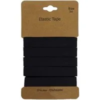 maDDma Gummiband Gummiband 3 m x 10 mm Gummilitze Gummi elastisches Band Flachgummi, schwarz