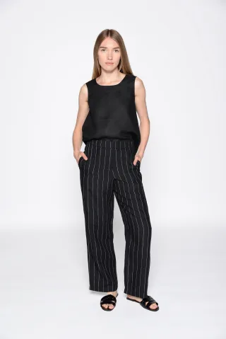 IN LINEA - Hose, Steifen 901 black-white - Gr. - 46