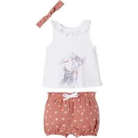 vertbaudet Hemd & Hose Baby-Set: Top, Shorts & Haarband Disney BAMBI