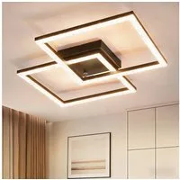 Nettlife LED Deckenleuchte Flur Wohnzimmer Schwarz moderne Kristall Deckenlampe 12/24W, LED fest integriert, Warmweiß, Kristalle 24W 34*34*7cm für Wohnzimmer Flur Schlafzimmer
