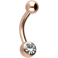PIERCINGLINE Bauchnabelpiercing Chirurgenstahl Mini Bananabell KRISTALL (Bananabells, 1-tlg)