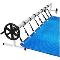FIVMEN Pool-Abdeckplane Pool Aufroller Aluminium Aufrollsystem 3m - 5,70m Poolaufroller (1-St), inkl. Befestigung & Rollen, für Solar und Pool Planen und Abdeckungen