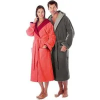 Egeria Unisex-Bademantel Cairo, ideal für Sauna & Spa, Hotelbademantel, Morgenmantel, Langform, Walkfrottee, Kapuze, Gürtel, mit Kapuze, Doubleface Optik