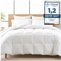 KNERST Daunenbettdecke für hohen Schlafkomfort. Waschbar bei 40 °C., Füllung: 100% Daunen & Federn, Mittel Warm, 135x200cm, Ganzjahresdecke, atmungsaktiv, ohne Lebendrupf