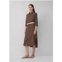 s.Oliver Midikleid Kleid Hemdblusenkleid im Relaxed Fit mit geflochtenem Gürtel