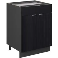 Vicco Unterschrank Fame-Line, Schwarz gestreift/Anthrazit, 60 cm mit Schublade, ohne A... (1-St)