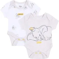 Disney Body 2x beigefarbenes Babyanzug Body Dumbo Disney 3-6 Monate