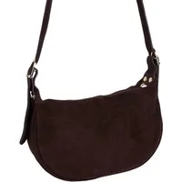 MIRROSI Umhängetasche Damen Crossbody Bag, Wildleder Echtleder Made In Italy, Mittelgroße Damen Tasche 26x16x10cm