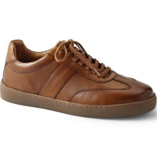 Leder-Sneakers, Herren,  Beige, Leder/Rauleder, by Lands' End