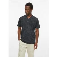 s.Oliver Kurzarmshirt T-Shirt Meliertes T-Shirt mit V-Ausschnitt