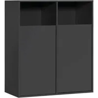 mokebo Wäscheschrank Der Wäschehüter (2-türig) Made in Germany, Wäschesammler, mit Magnetverschluss in Schwarz