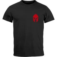 Neverless Print-Shirt Herren T-Shirt Logo Print Sparta-Helm Spartaner Gladiator Krieger mit Print