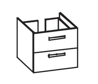 Artiqua 414 Waschtischunterschrank für Avento 415861 Anthrazit Hochglanz, 414-WU2L-V145-7015-51 414-WU2L-V145-7015-51
