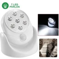 PRIISF LED Außen-Wandleuchte Bewegungsmelder Automatische Spot Strahler Flutlicht Wandstrahler, LED fest integriert, Kaltes Weiß, 360° Drehbar Nachtlicht Nachtleuchte Batteriebetrieben