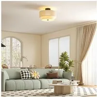 HOMCOM Deckenleuchte Deckenlampe Hängend mit 3 x E14 Fassung, Modern minimalistischer Stil, Ohne Leuchtmittel, für Schlafzimmer Wohnzimmer, Creme
