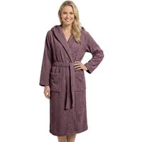 Laynenburg Damenbademantel Bademantel Damen mit Kapuze aus 100% Baumwolle Frottee, mit Gürtel, aufgesetzten Taschen, Waden-lang für Spa, Sauna, S-XXXL