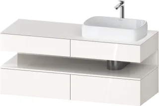 Duravit Qatego Konsolenwaschtischunterbau wandhängend Weiß Hochglanz 1400x550x600 mm - QA47660222200 QA4766022220010