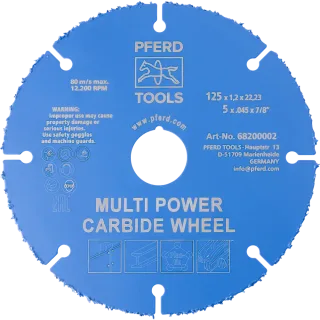 PFERD TOOLS Multi Power Carbide Trennscheibe DS 125x1,2x22,23 mm zum Trennen verschiedenster Materialien - 68200002