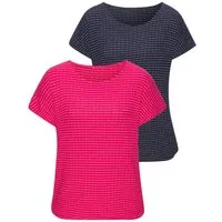Vivance Kurzarmshirt aus sommerlicher Strickqualität (Set) mit Gummizug im Bund