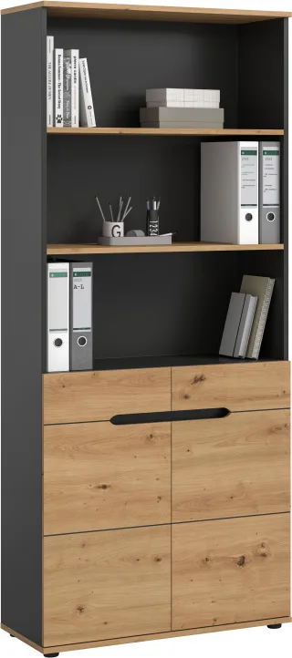 Home affaire Aktenschrank "REHAT, Büroschrank" bietet viel Stauraum für ca. 35 Aktenordner, 5 Fächer, 3 feste & 1 variabler Boden, Höhe: 190cm, Breite: 80cm