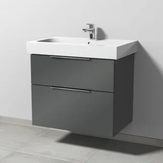 Sanipa 3way Waschtischunterbau zu Geberit iCon Waschtisch mit 2 Auszügen, Anthrazit-Glanz UF65179