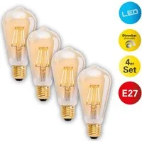 näve LED-Leuchtmittel Dilly, E27, 4 St., Warmweiß, 4er-Set LED Leuchtmittel E27/4W,2000K, 320lm, SKI/IP20