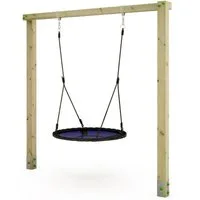 Wickey Nestschaukel Aero Sun – Holzschaukel mit Nestschaukel für Kinder, (Inklusive großer, höhenverstellbarer & bequemer Nestschaukel (98 cm) für mehrere Kinder, Fördert Gleichgewicht, Motorik - viel Platz für gemeinsames Spielen), Stabiles Holzgest