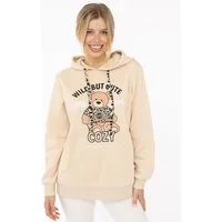 Zwillingsherz Hoodie "Wild But Cute" Mini-Me,mit niedlichem Teddybär und selbstbewusstem Slogan