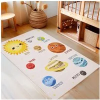 Ayyildiz Teppiche Kinderteppich PLAY 2019, rechteckig, Höhe: 8 mm, rutschhemmend, Motiv Weltall, Monde, Sonnensystem, Kurzflor
