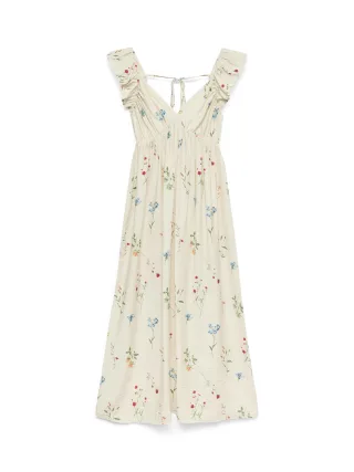 VERO MODA - VMJOSIE SL ANKLE FRILL DRESS WVN GA Birch - Gr. - L
