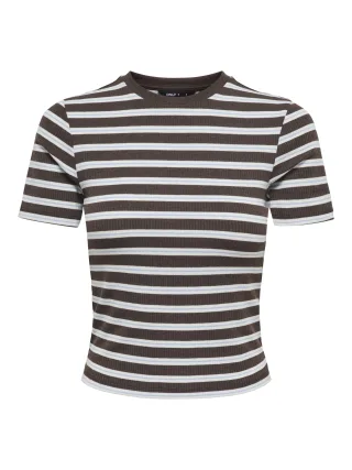 ONLY - ONLLUPE S/S STRIPE TEE JRS NOOS Seal Brown - Gr. - XL