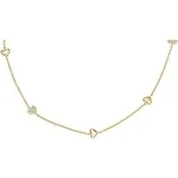 Fossil Collier Fossil Damen-Kette Metall Glasstein