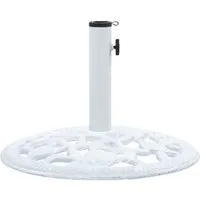 vidaXL Schirmhalter Sonnenschirmständer Weiß 12 kg 48 cm Gusseisen, 1 tlg.