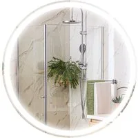Kleankin Spiegel Badezimmerspiegel, Badspiegel mit LED Beleuchtung (60 cm Leuchtspiegel mit Touch-Funktion, 1-St., Memory-Funktion), Wandspiegel mit Alurahmen