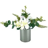 Kunstblume Kunstblume weiße Jasmin in Vase Leilani, NTK-Collection, Höhe 28 cm, Kunstpflanze Dekoration Jasminblüte