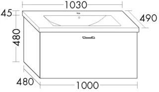 Burgbad Keramik Waschtisch-Set Sys30 PG1 Aqua Nussbaum Dekor Samt/Alpinweiss, SFAV103F2812C0001 SFAV103F2812C0001