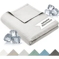 Blumtal Microfaserbettdecke Kühldecke Sommerdecke Bambus, selbstkühlende Decke, OEKO-TEX zertifizierte kühlende Decke für Sofa, Sommer & Reisen